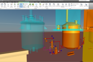 3D diagram of industrial equipment layout