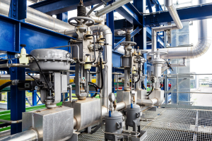 Industrial piping in a facility